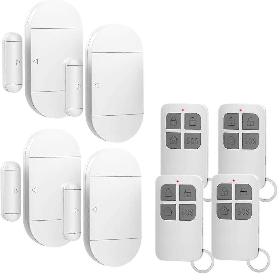 4pcs Door and Window Alarm Wireless Magnetic Sensor with 4 Remote Controls for Home Security System Child Safety-Anti-theft Burglar Alarm Detectors 13