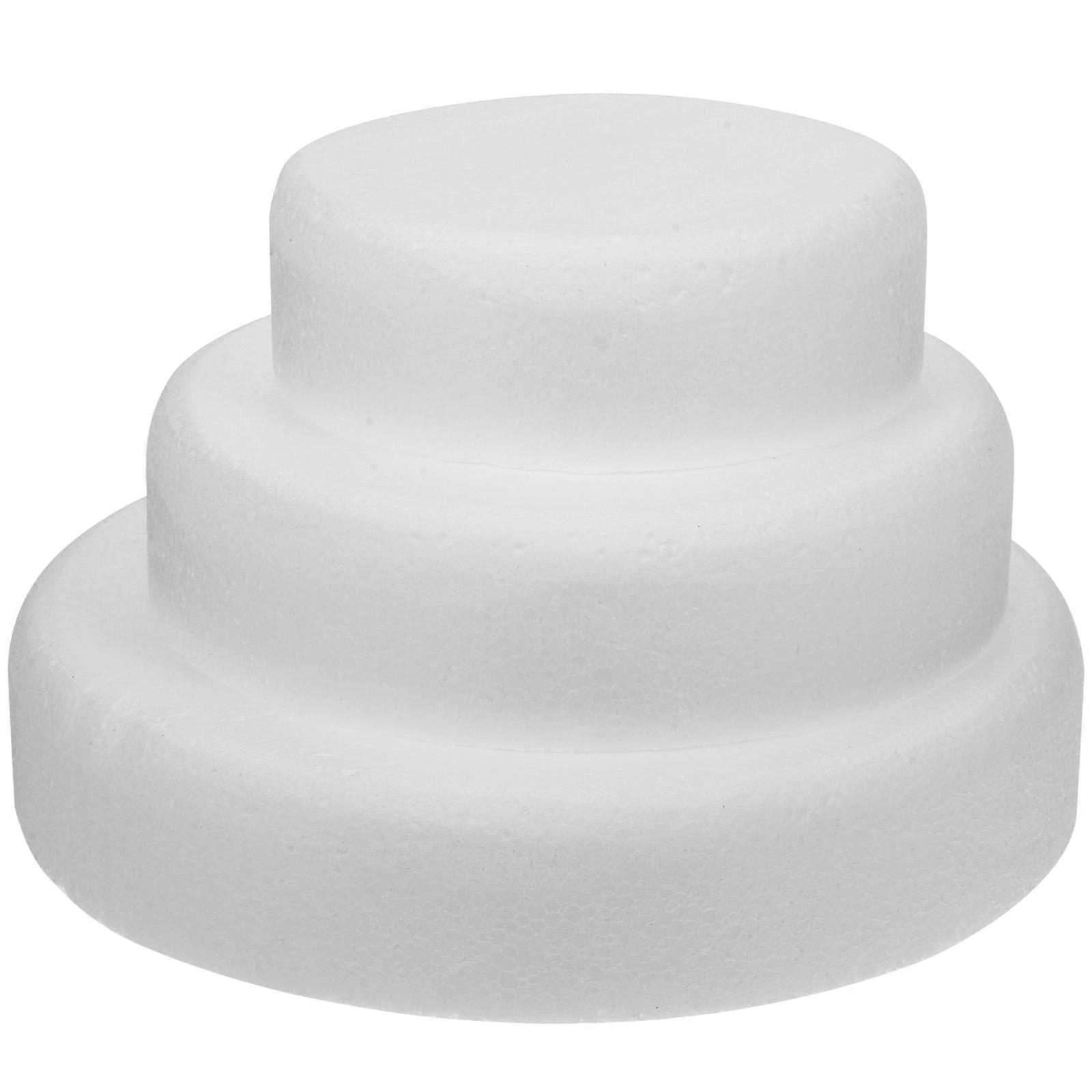 3pcs Round Foams Cake Model Blank Cake Model Baking DIY Cake Dummy Models