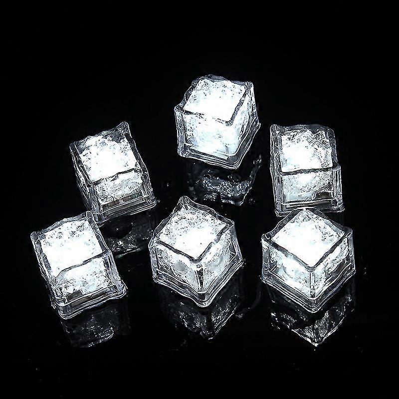 Cubetti di ghiaccio luminosi, confezione da 12 cubetti di ghiaccio LED multicolore, riutilizzabili e luminosi, per feste in discoteca o bar.