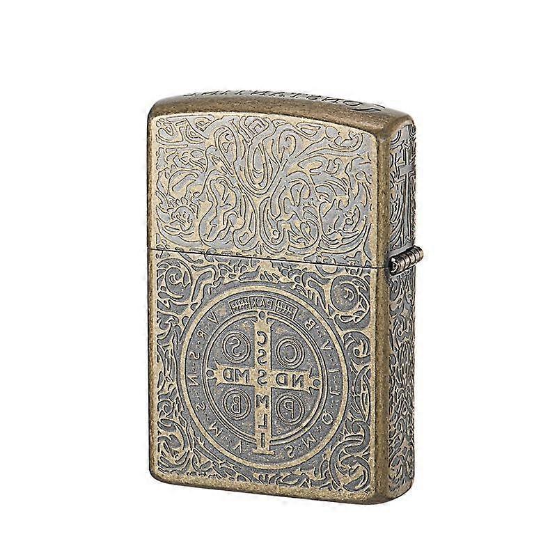 Z92068 Classic Five-Sided Constantine Pattern Pure Copper Shell Kerosene Windproof Lighter Factory Wholesale