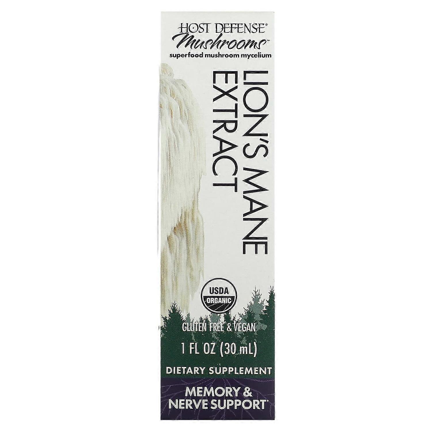 Host Defense, Mushrooms, Lion's Mane Extract, 1 fl oz (30 ml)