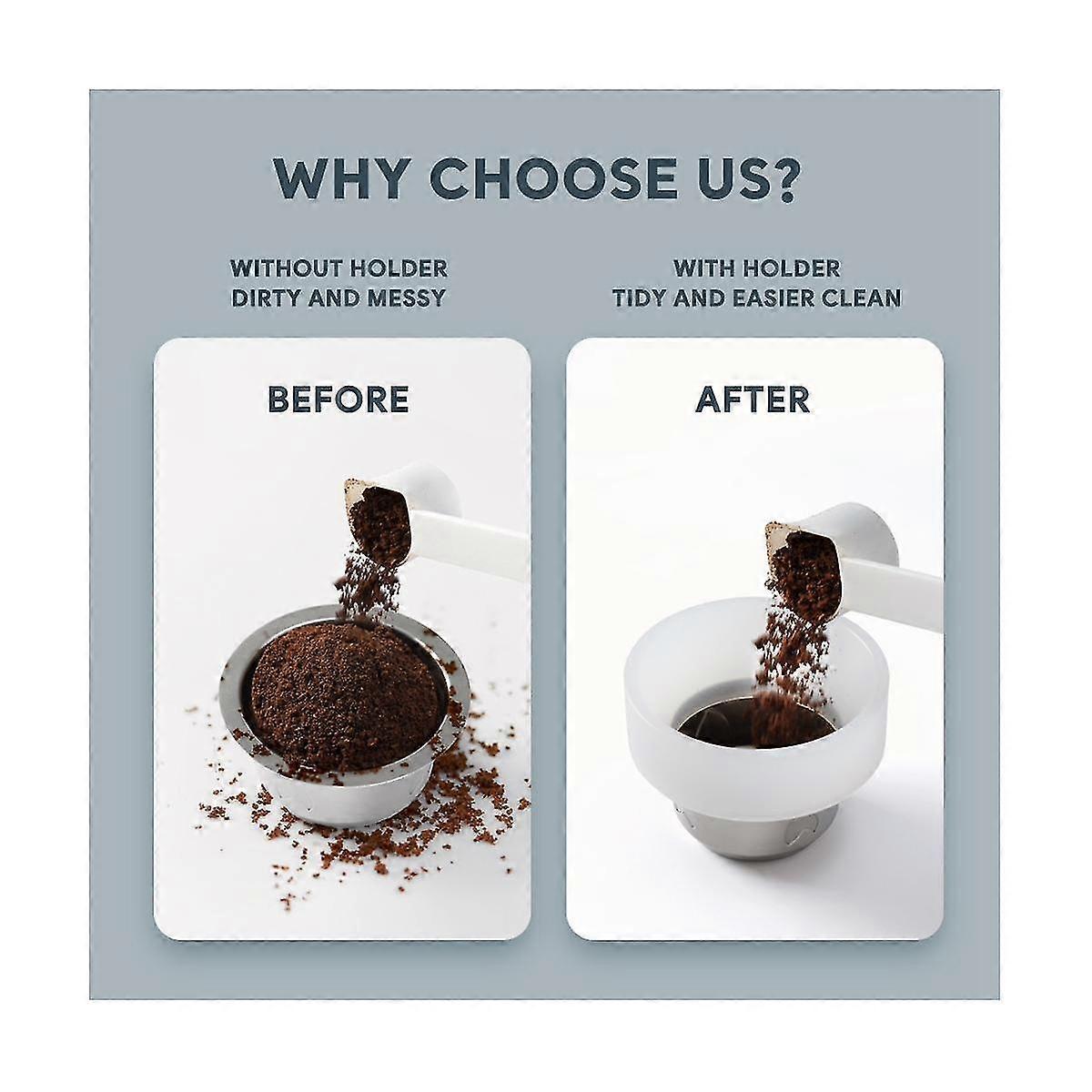 2PCS Coffee Utensils PP Plastic Cloth Powder Fixed Ring Reusable Coffee Capsule Accessories