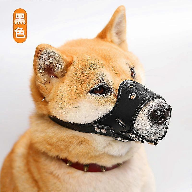 DLM Dog Muzzle Leather,Comfort Secure Anti-Barking Leather Muzzle Small Medium Large Dogs,Breathable Adjustable,Allows Drinking Panting XS brown