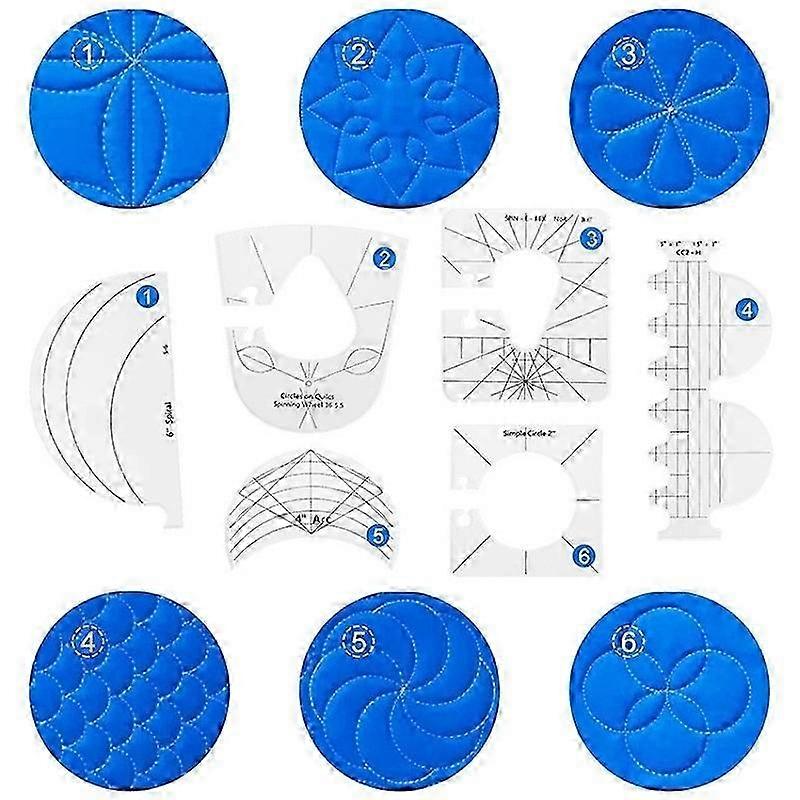 Special-shaped sewing patchwork ruler six-piece sewing ruler template
