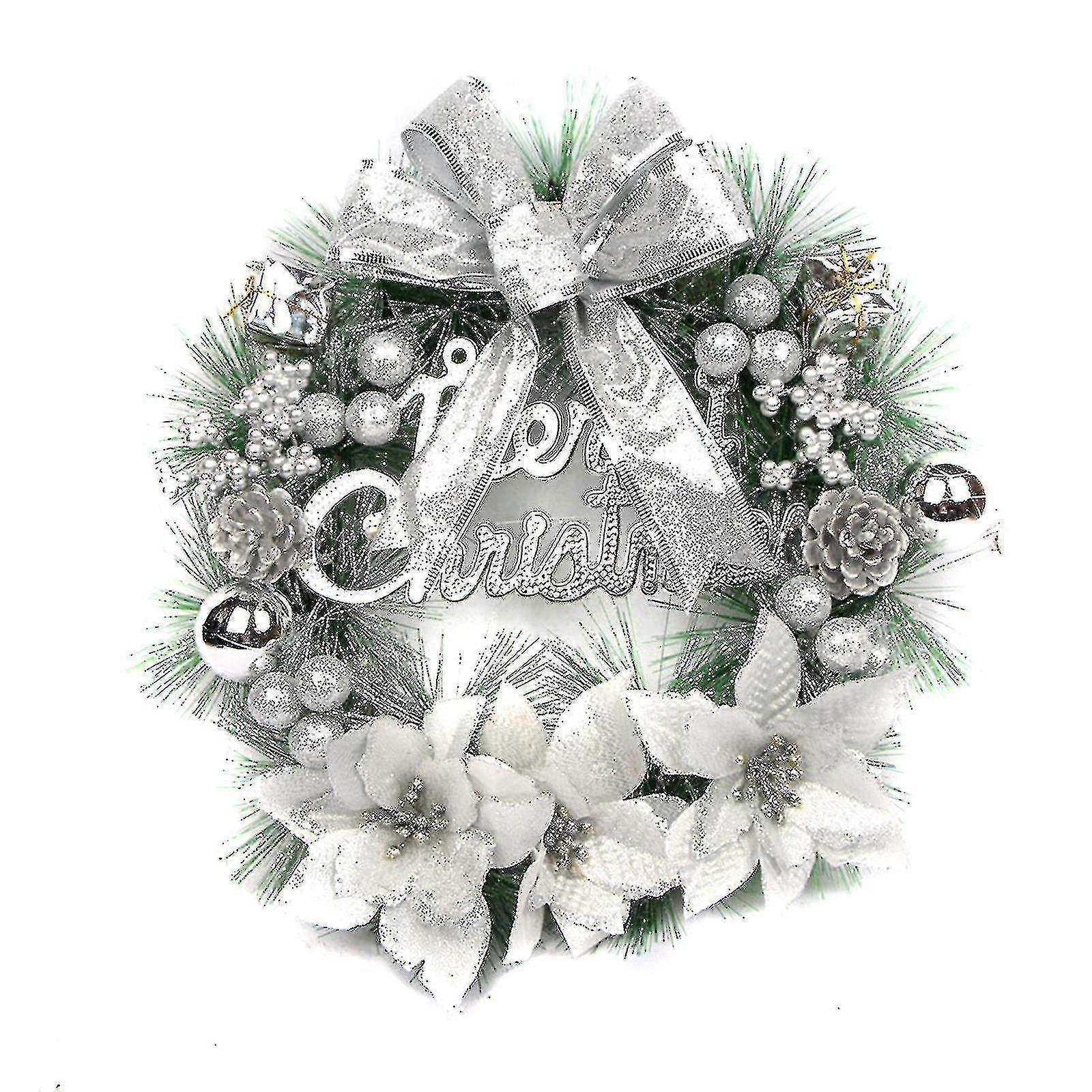 Coroane ghirlande artificiale cu clopote Bowknot Crăciun ușă Decoration_y