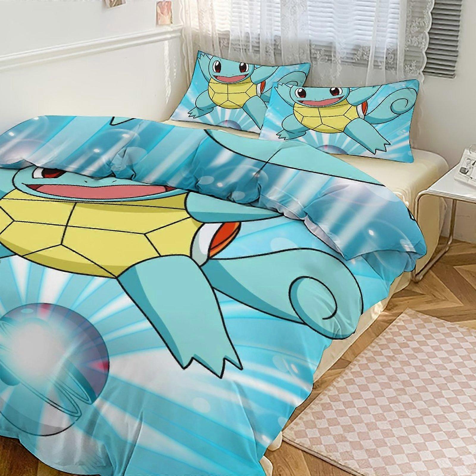 g940 طقم مفروشات مطبوعة Squi_rtle نمط طقم لحاف كوف 3 قطع 1 غطاء لحاف و 2 غطاء وسادة للنساء والرجال والمراهقين 86x70 بوصة tq940