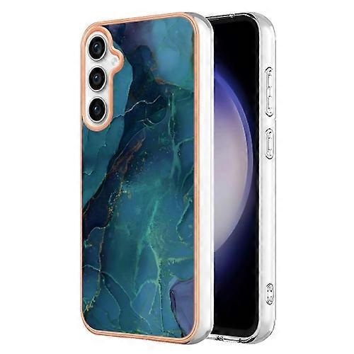 For Samsung Galaxy S23 FE 5G Electroplating Marble Dual-side IMD Mobile Phone Case