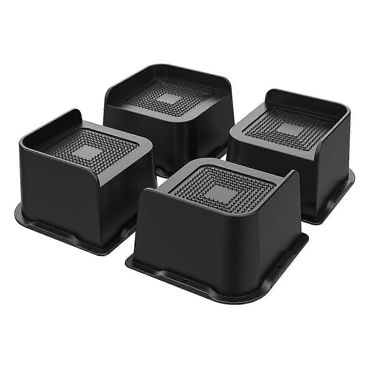 침대 라이저 3 인치 헤비 듀티, 4.8x4.8in 와이드 오프닝 가구 라이저 4 팩, 침대 리프트 라이저 S 용