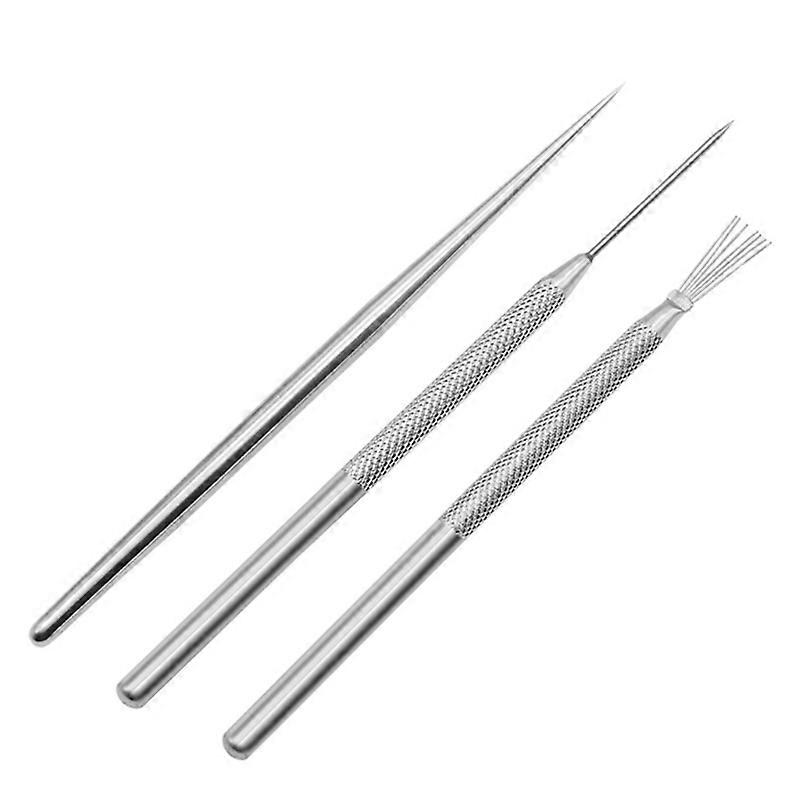 3Pcs Potterys Clay Feather Wire Texture Brush 7Pin Needle Pen Ceramic Polymers