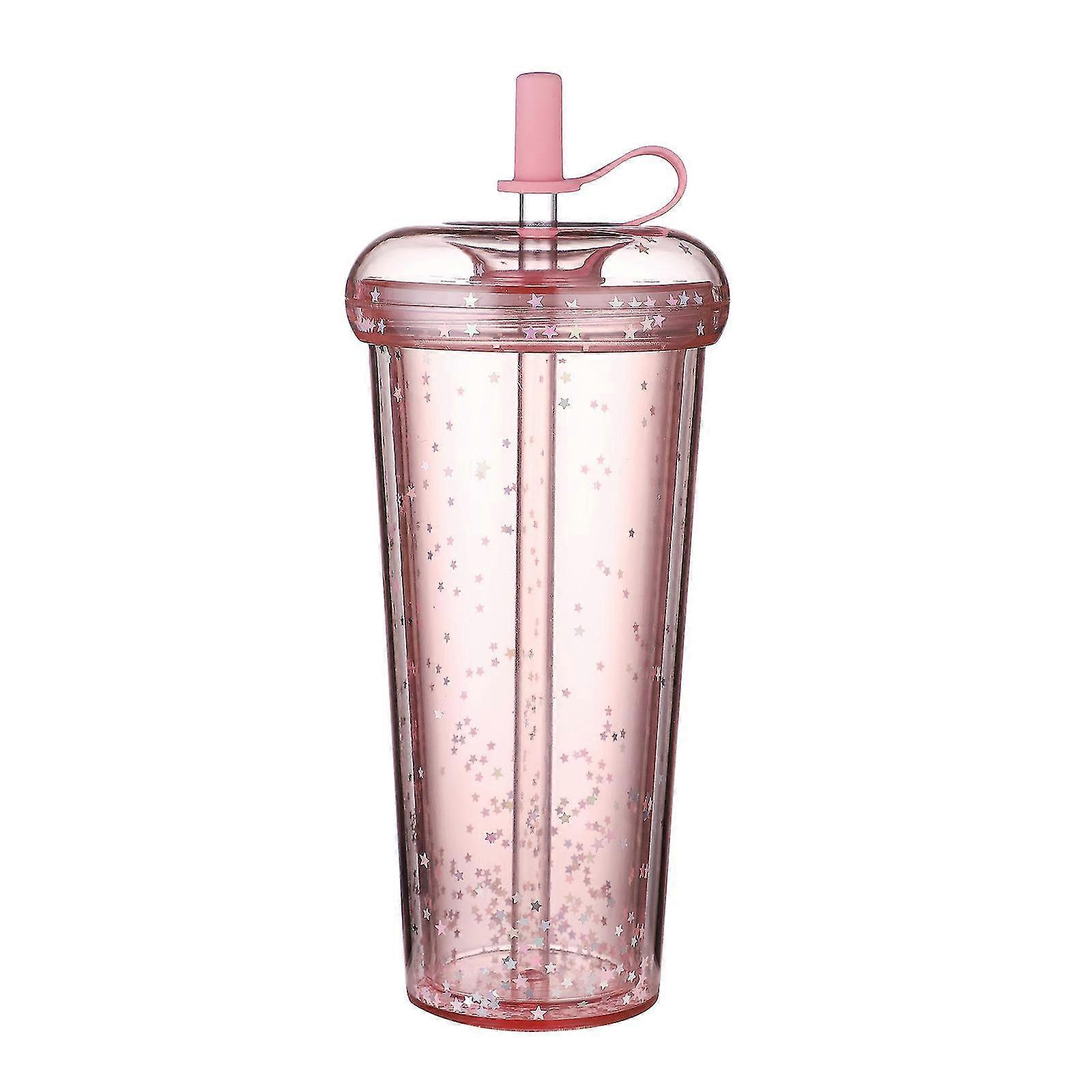 Double Straw Cup Donuts Star Sequins Net Red Couple Water Cup