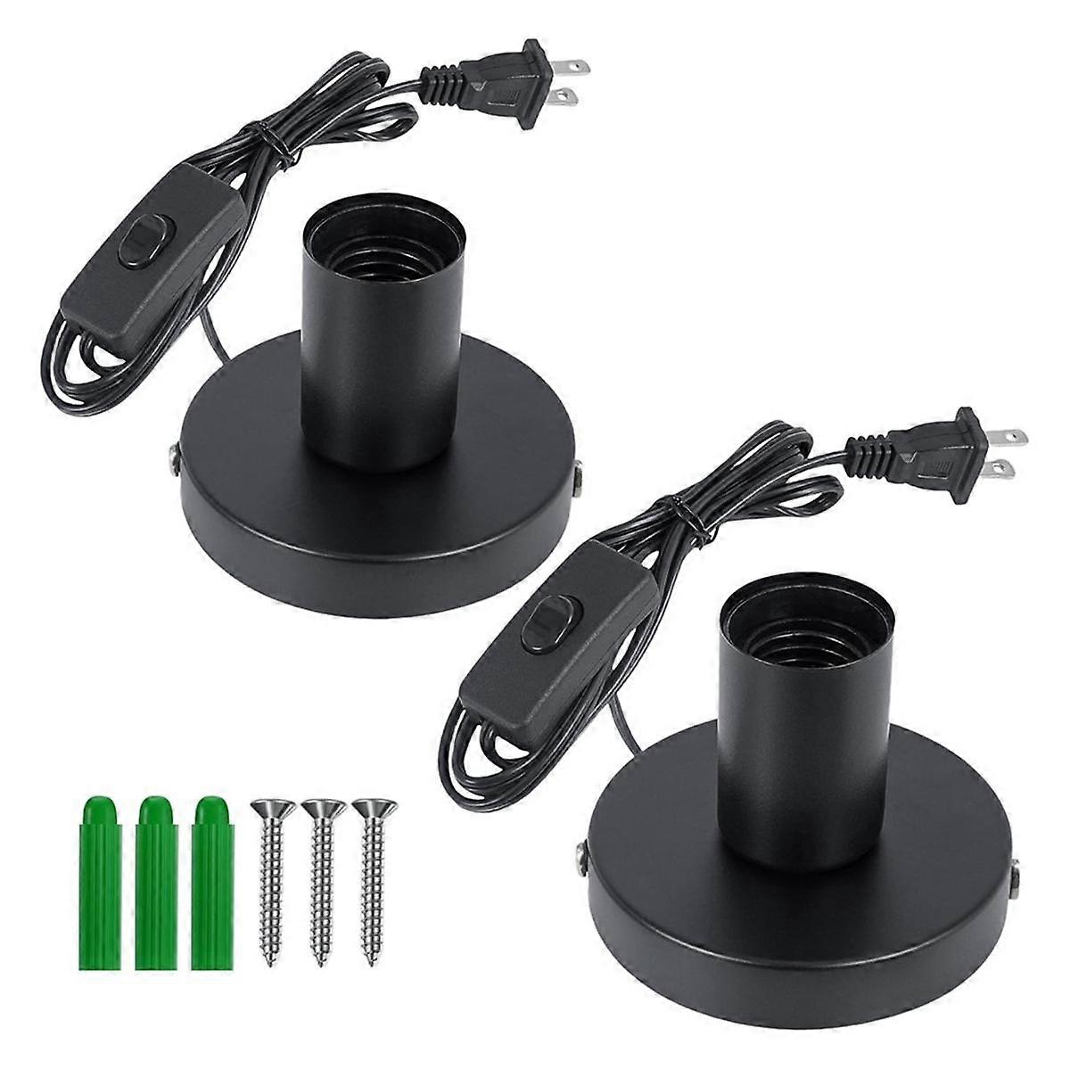 Desktop Lamp Base, Small Industrial Table Lamp Base Only, Simple E27 Screw Light Socket Bulb Holder