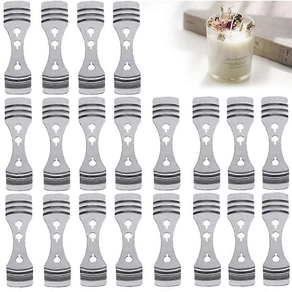 Candle Wick Holder, 20pcs Candle Core Wick Centering Clip Device for Candle Making, Silver