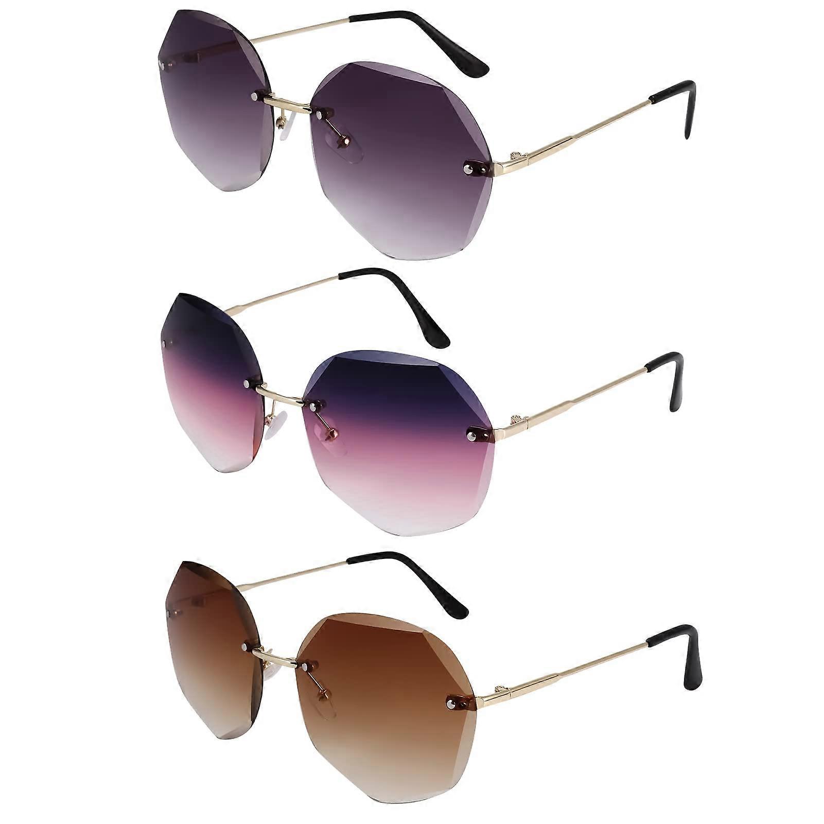 3pcs Gafas de sol para mujer Protección UV400