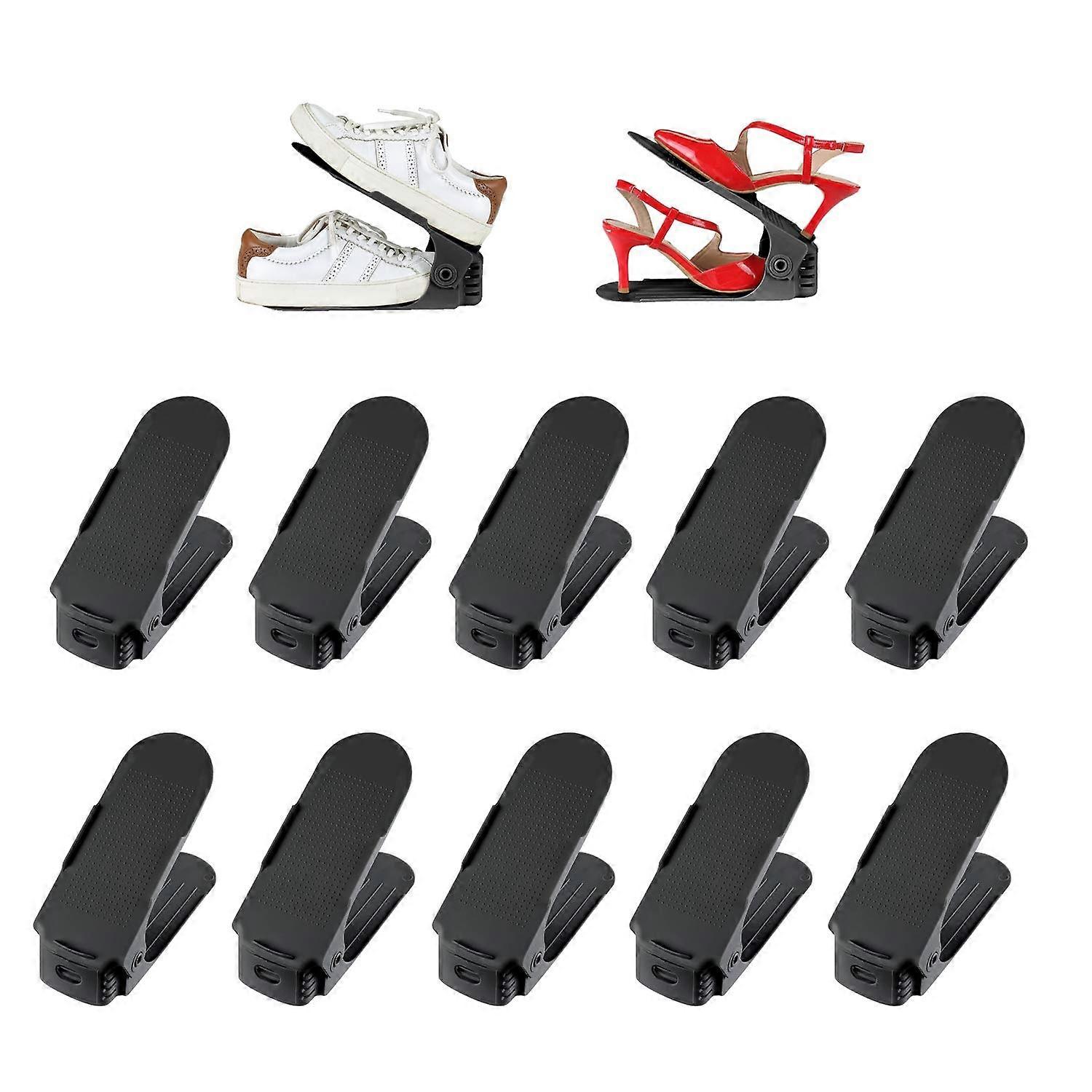 10 x Adjustable Shoe Slot Shoe Rack Shoe Stacker Shoe Storage Shoe Organizer Shoe Holder