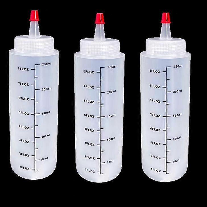 4pcs 8 oz Squeeze Bottles, Plastic,Clear,Plastic Pointed Jam Bottle