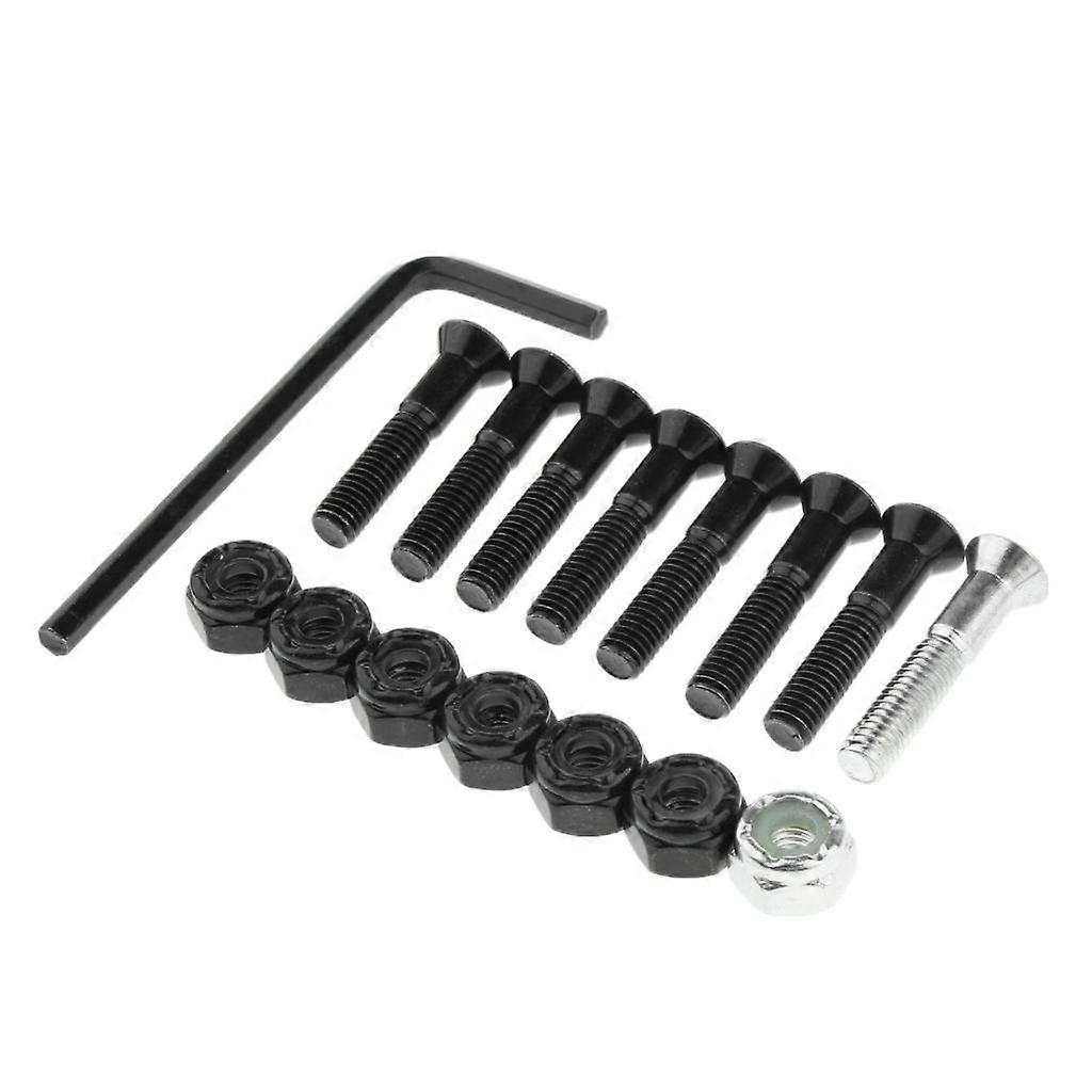 1 Set Skateboard Longboard Hardware with with L wrench 7 Black and 1 Silver