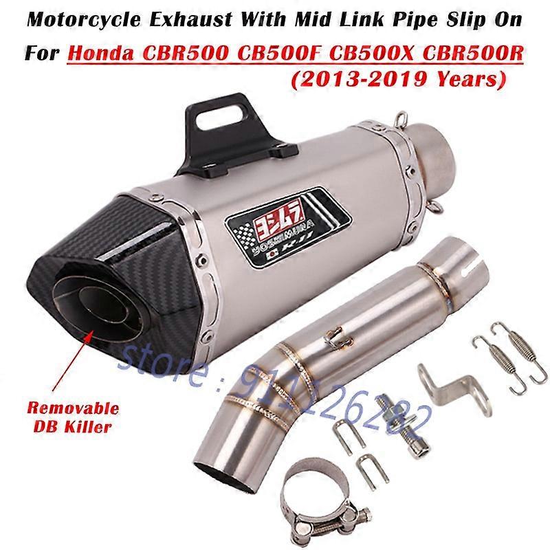 Slip On For Honda CBR500 CB500F CBR500R CB500X 2013 - 2019 Motorcycle Exhaust Escape Modify With Mid Link Pipe Muffer DB Killer