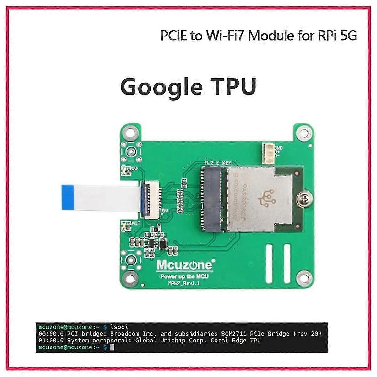 MPW7 PCIE to M.2 E-Key WiFi7 Module compatible with 5, Support compatible with Google TPU/WiF6E AX21