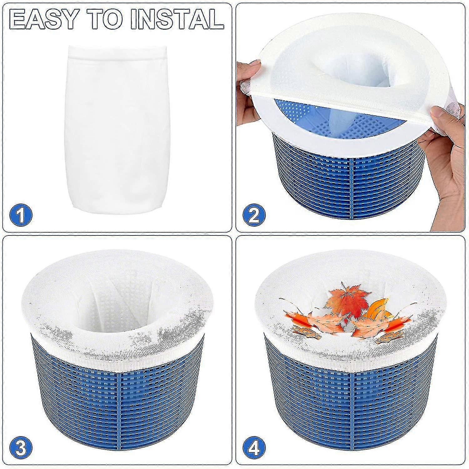 20 Pack Pool Skimmer Socks, Reusable And Super Elastic Skimmer Socks