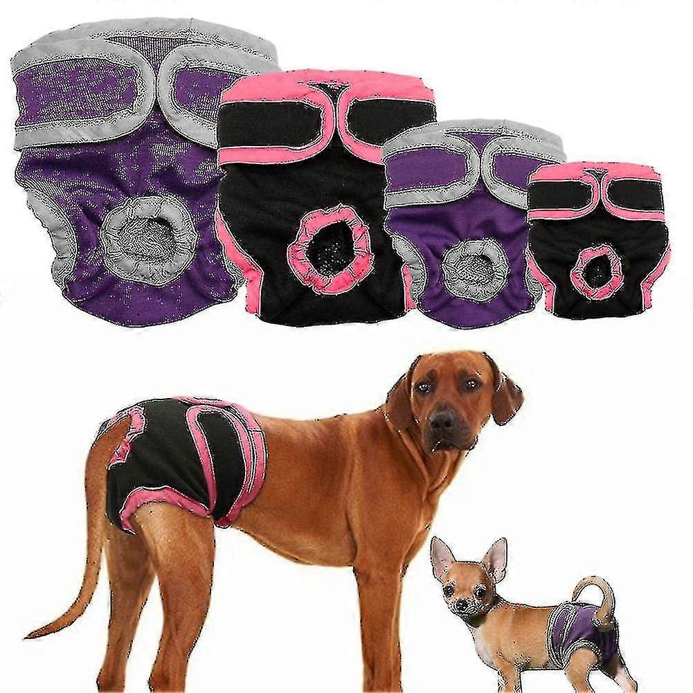 Washable Female Dog Diapers, Reusable Doggie Diaper Wraps For Female Dogs, Super-absorbent And Comfortable(size,color:xl-purple)