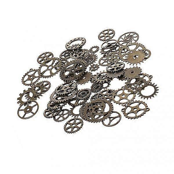 200g Mixed Steampunk Gear Charm Pendant For Jewelry Making Bronze