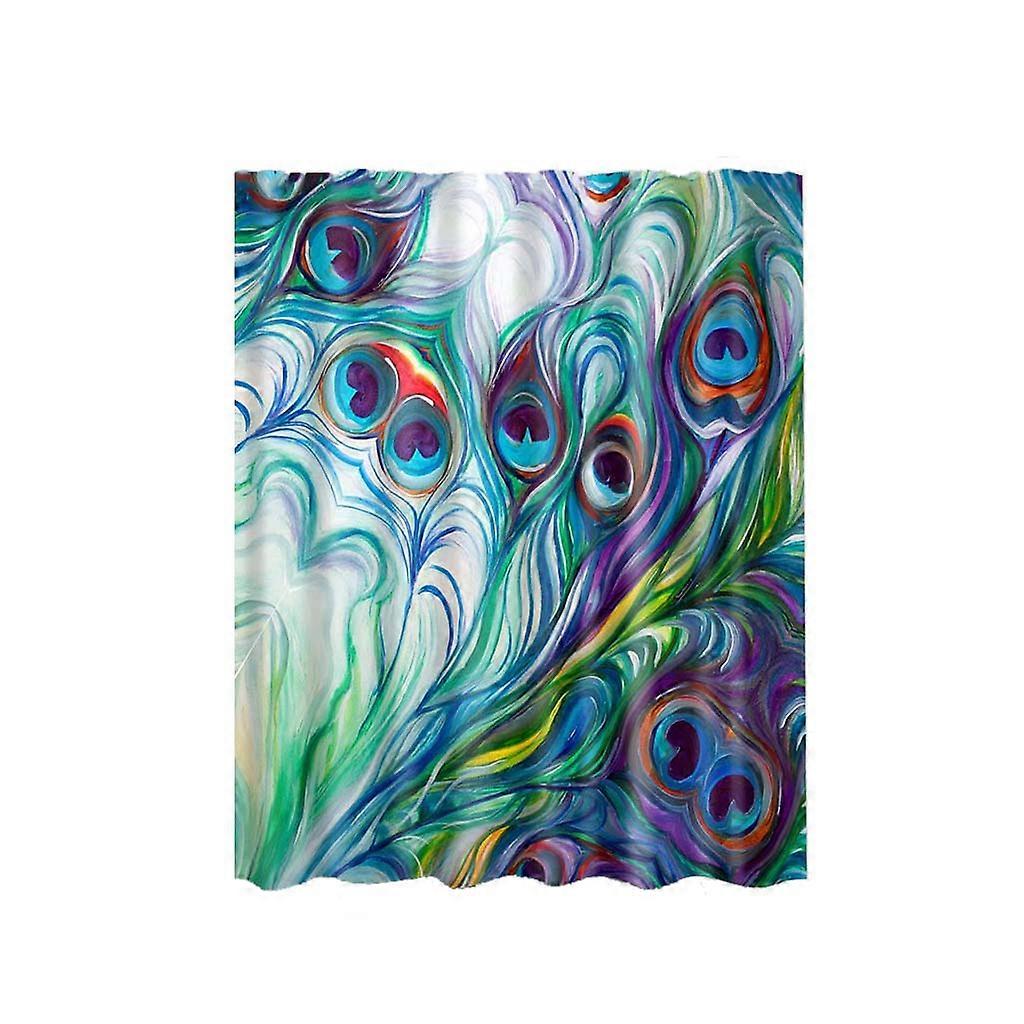 Waterproof Polyester Bathroom Shower Curtain Panel Decor w/ Hook Peacock #3