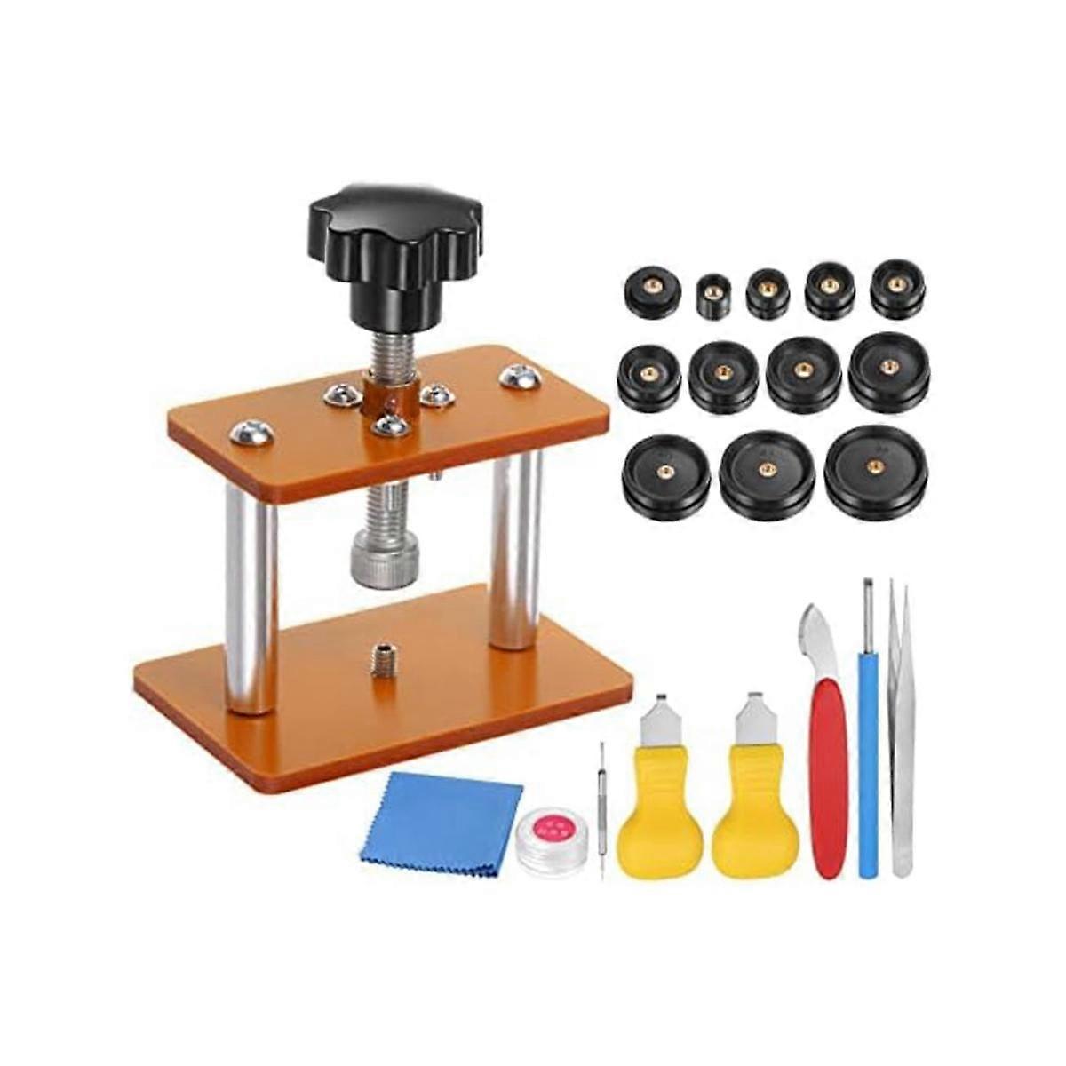 Watch Press Set, Watch Back Case Screw Type Closer with 12 Dies Watch Repair Kit for Watch Repairin
