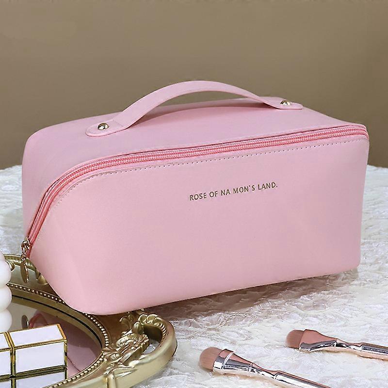 Large Capacity Travel Cosmetic Bag, Upgrade Makeup Bag Multifunctional Storage Cosmetic Travel Bag Waterproof Portable Leather Make Up Bag for Women G