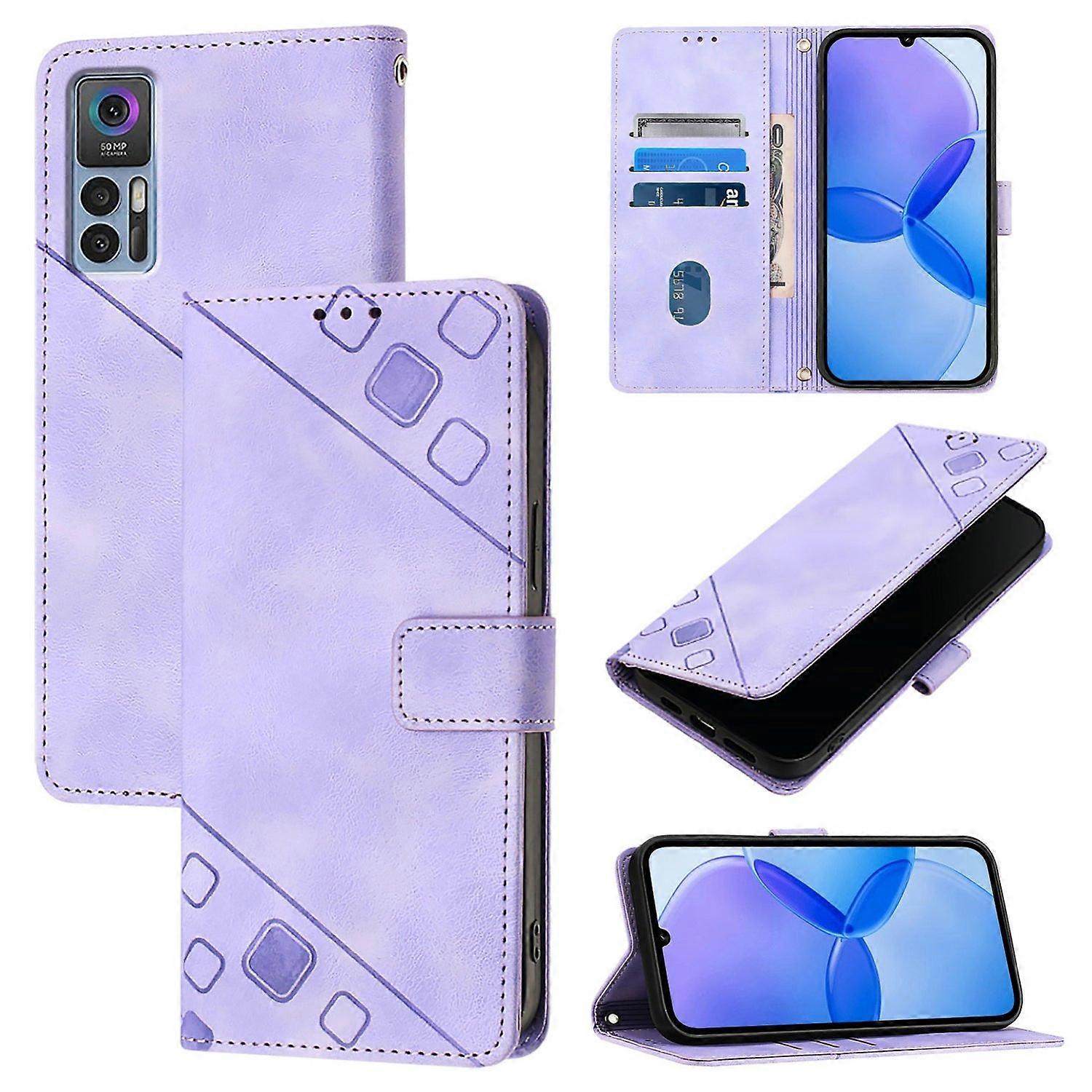 Embossed Leather Case For TCL 30+