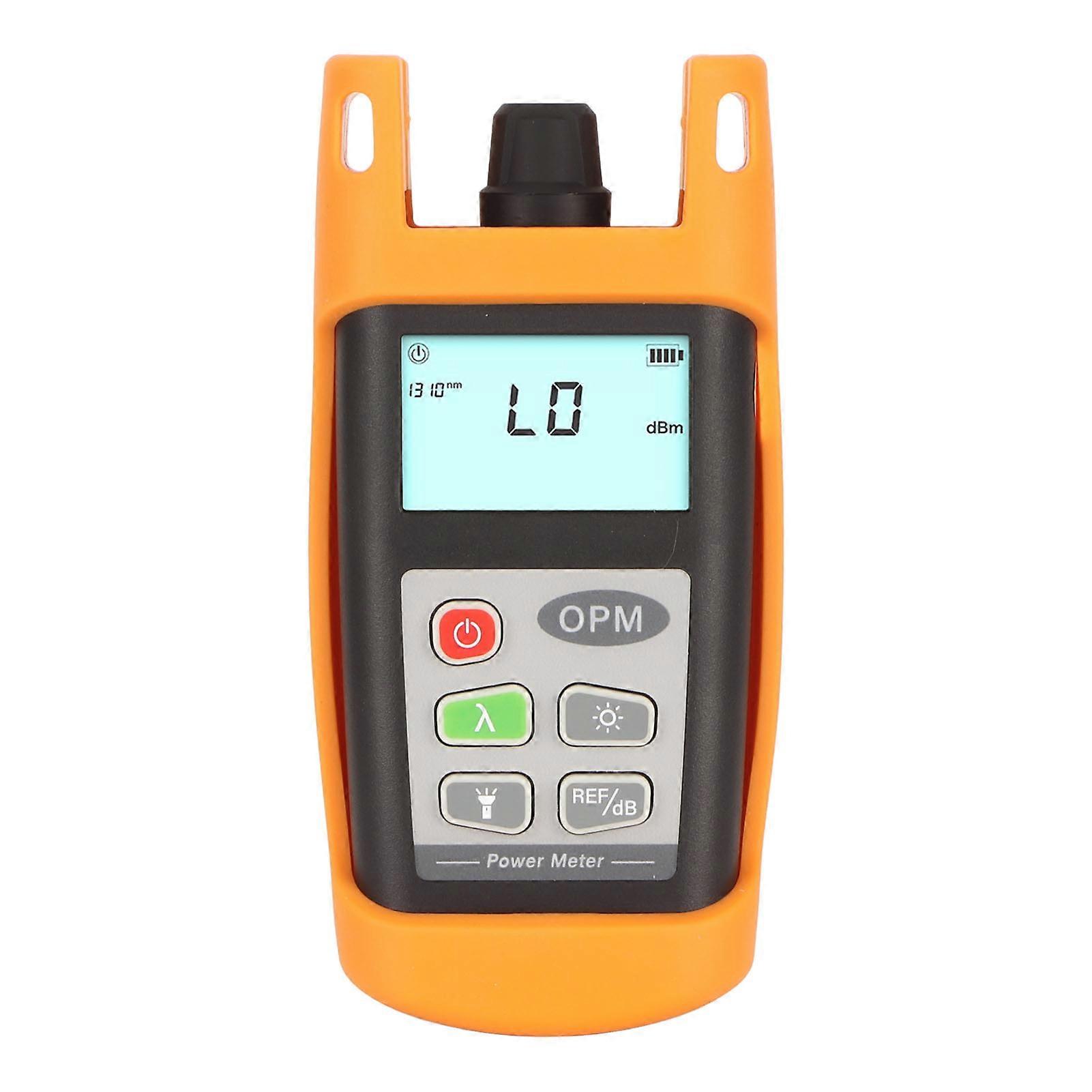 Fiber Optical Power Meter ?50 to +26dBm Measuring Range Shockproof Fiber Light Tester with Backlit LCD Screen