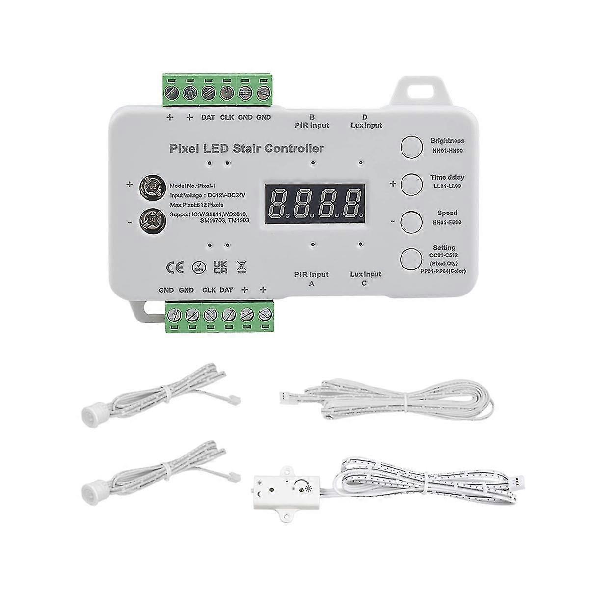 Bewegingssensor LED Trappixel Verlichting Controller RGB LED Controller met Daglicht Sensor Trapverlichting Controller