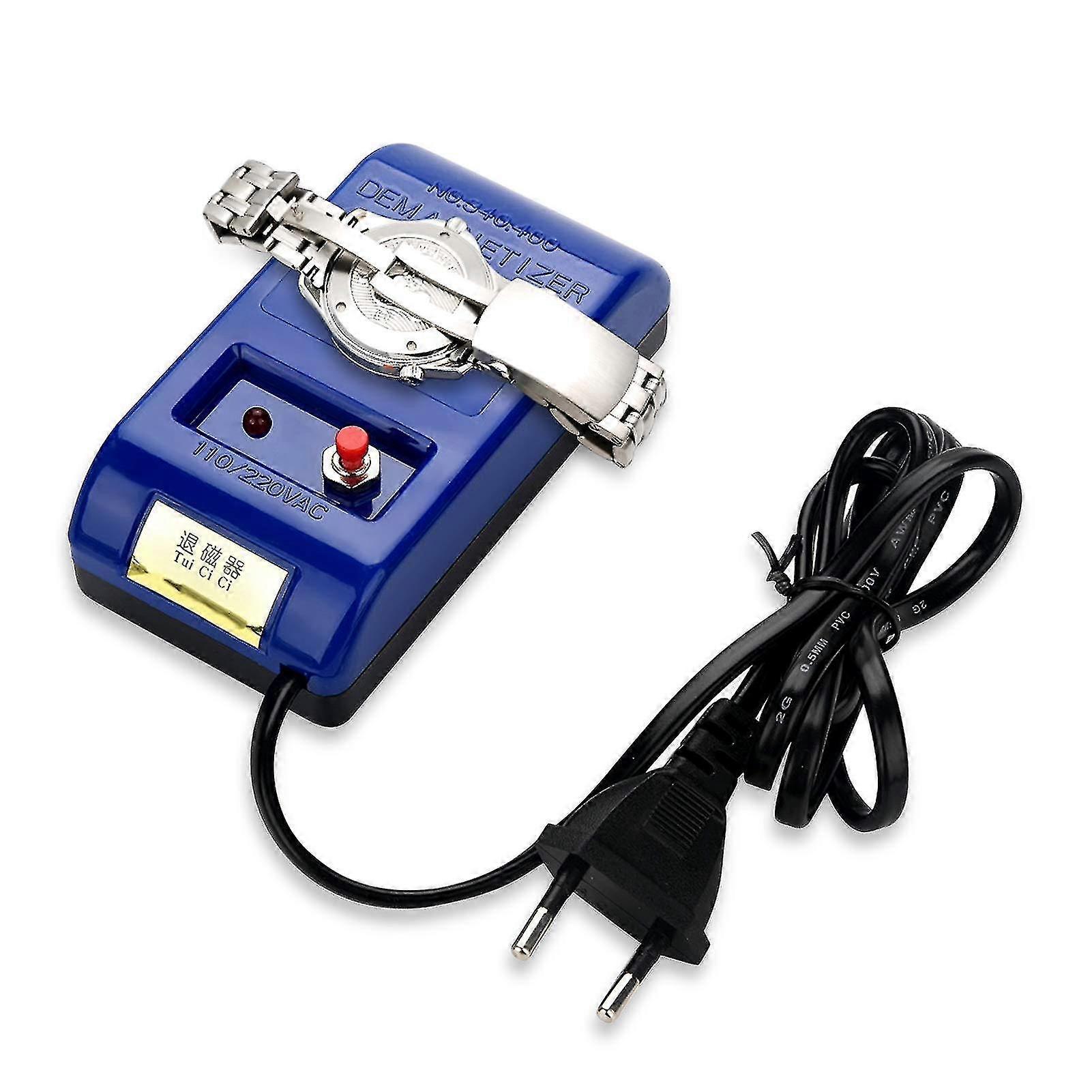 250v Eu Plug Watch Demagnetizer, Professional Watch Repair Demagnetizer, Easy To Use, Blue