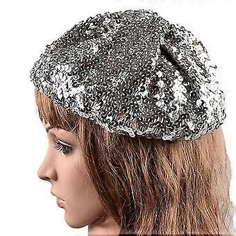 Sequin Beret Hat Sparkle Beanie Hat Fashion Beret For Women