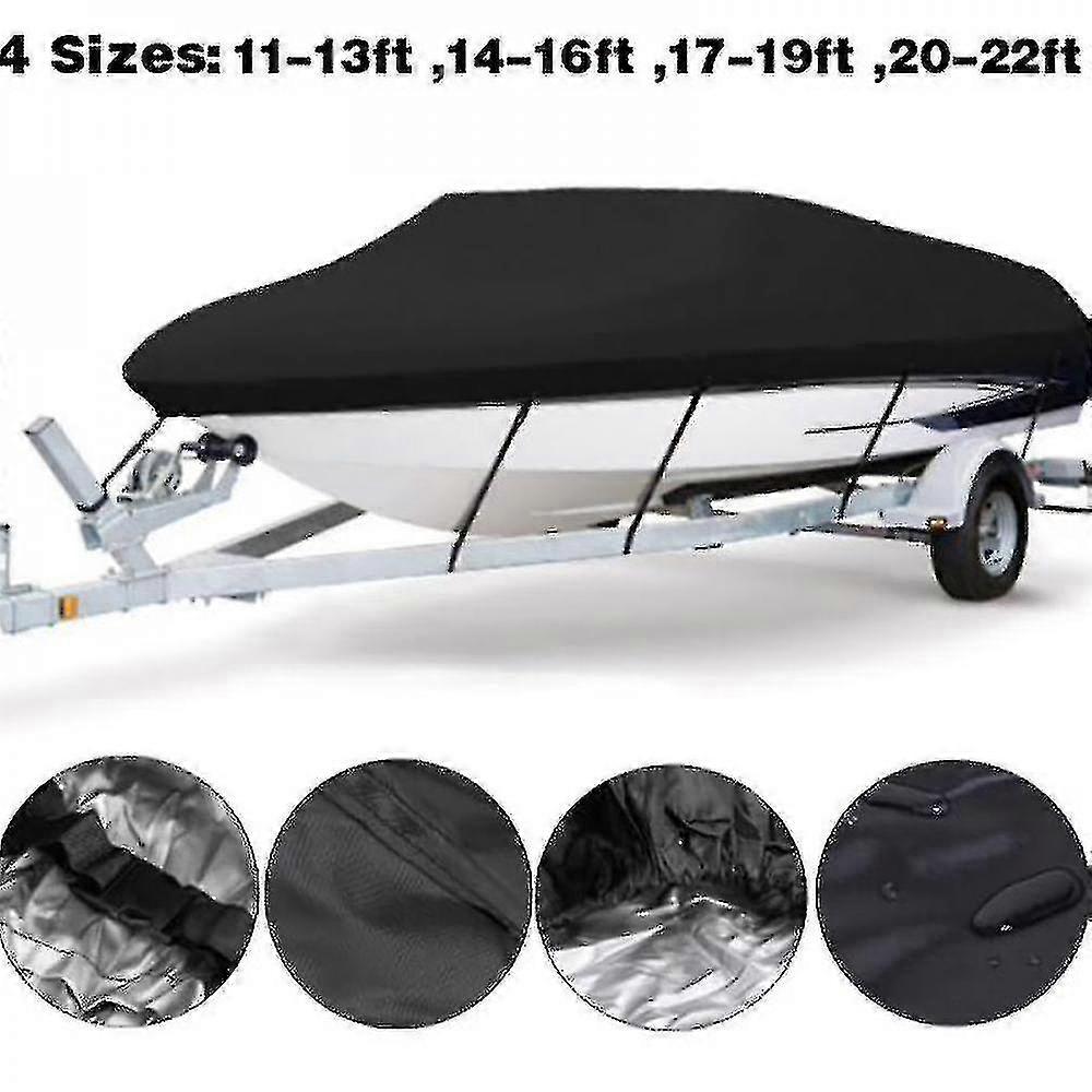 Wasserdichte Bootsabdeckung, strapazierfähiges Polyester-Canvas in Marinequalität, trailerbar, passend für V-Rumpf, Dreirumpfboot, Runabout