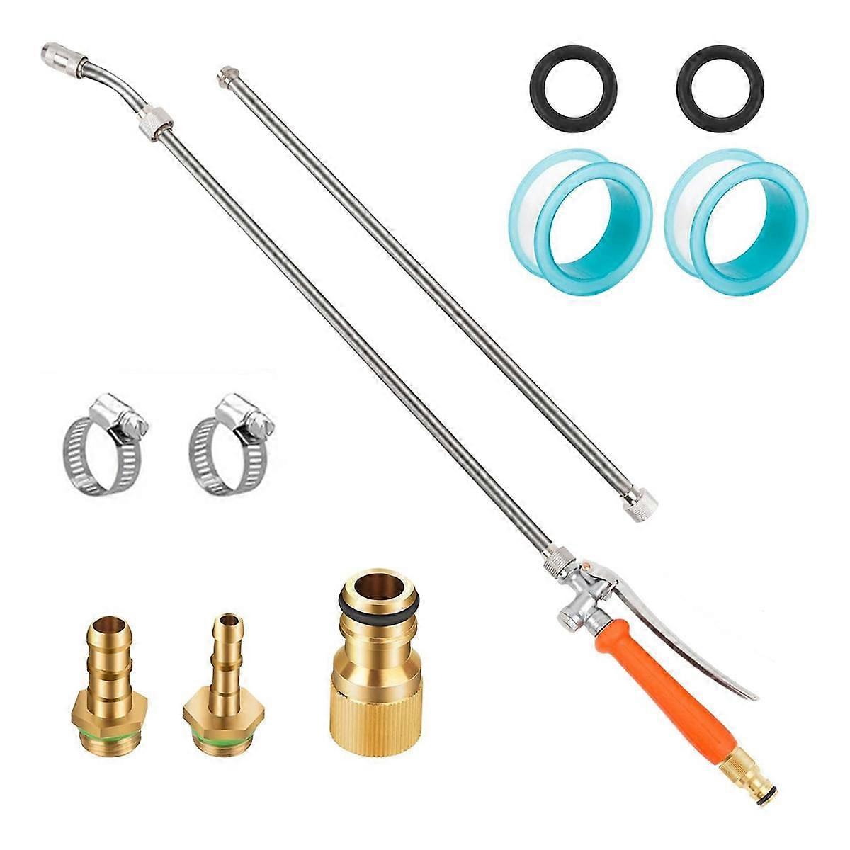 Sprayer Wand, Suitable for 1/2 Hose Quick Connector,1/4in&3/8in Brass Barb Sprayer Wand Replacement Built-in Shut Valve