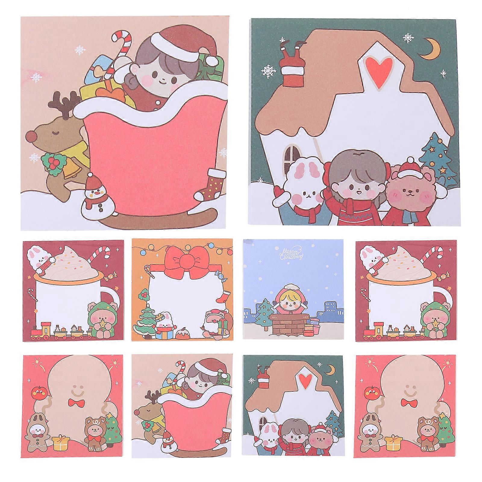 12pcs Xmas Sticky Notes Memo Notes Self Adhesive Post-note (Mixed Style)