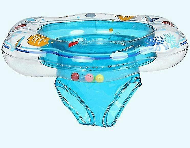 Baby Swimming Float,inflatable Thicken Baby Swim Ring With Seat For Infant/toddler 6-36 Months,round With Handle Anti-rollover Lifebuoy Blue