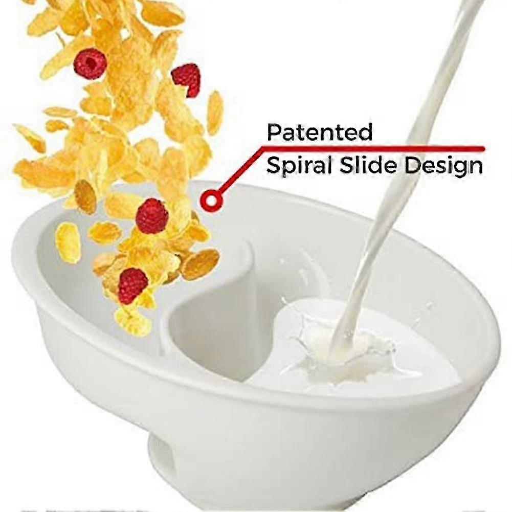 Separate And Wet Cereal Bowl Spiral Slide Partition Cereal Bowl Lazy Snack Bowl One Person Breakfast Tableware Plate