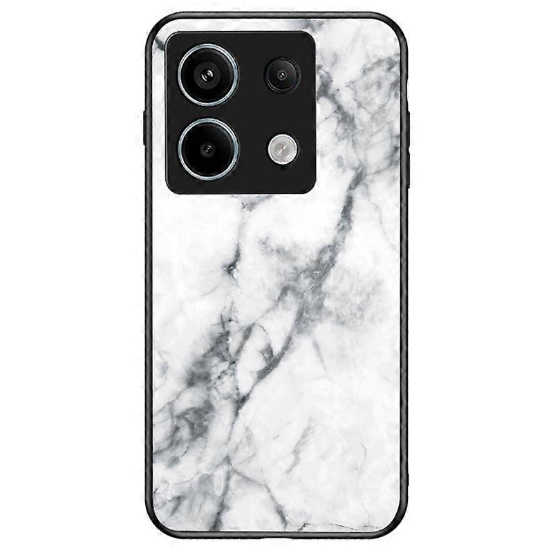 For Xiaomi Redmi Note 13 Pro 5G Case Marble Pattern Scratch-proof Tempered Glass+PC+TPU Phone Shell