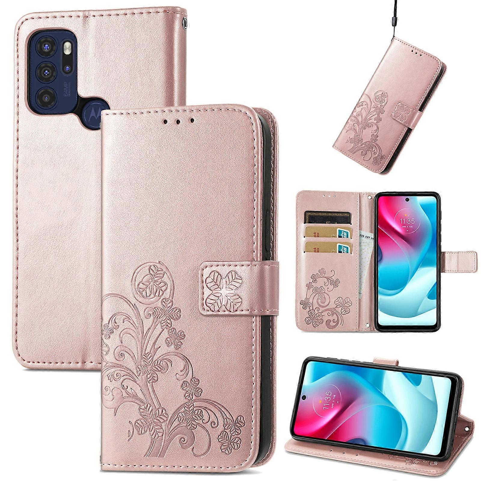 Four-leaf Clover Leather Case For Motorla Moto G60S