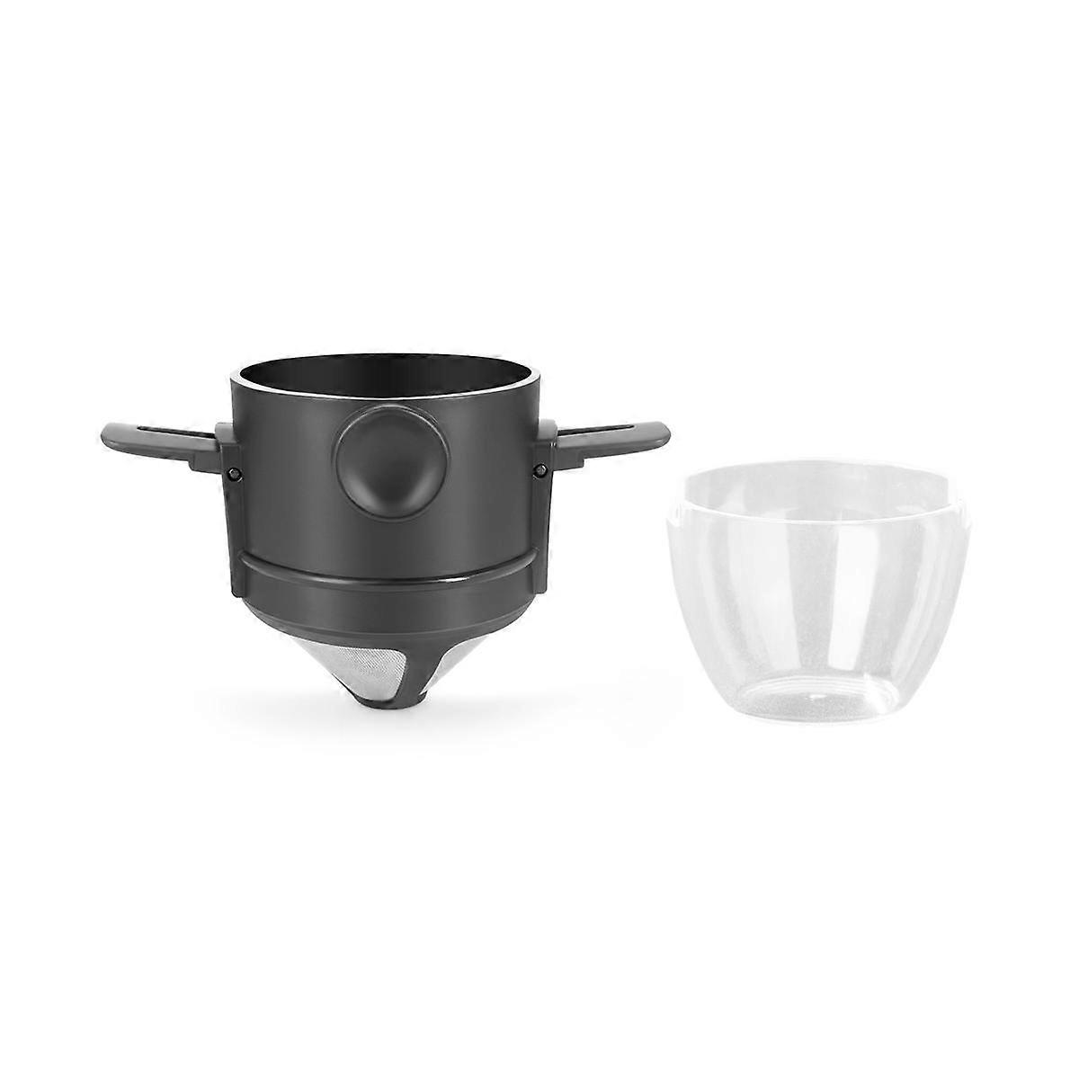 Folding Coffee Filter 304 Stainless Steel Double-Layer Coffee Funnel Telescopic Drip-Free Filter Pa