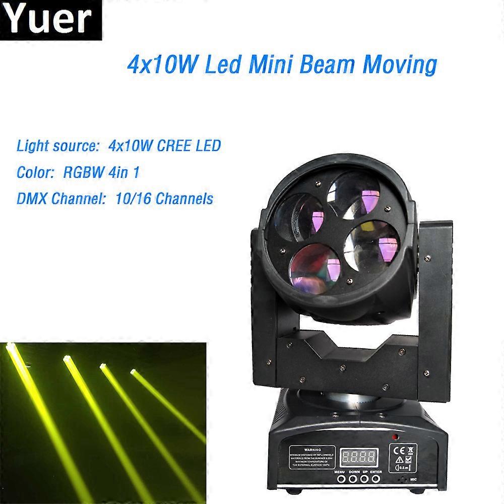 4x10W Mini Led Moving Head Beam Light Cree led lamp DMX 512 control 4/16CH 90V-240V for DJ Disco Wedding Xmas professional light