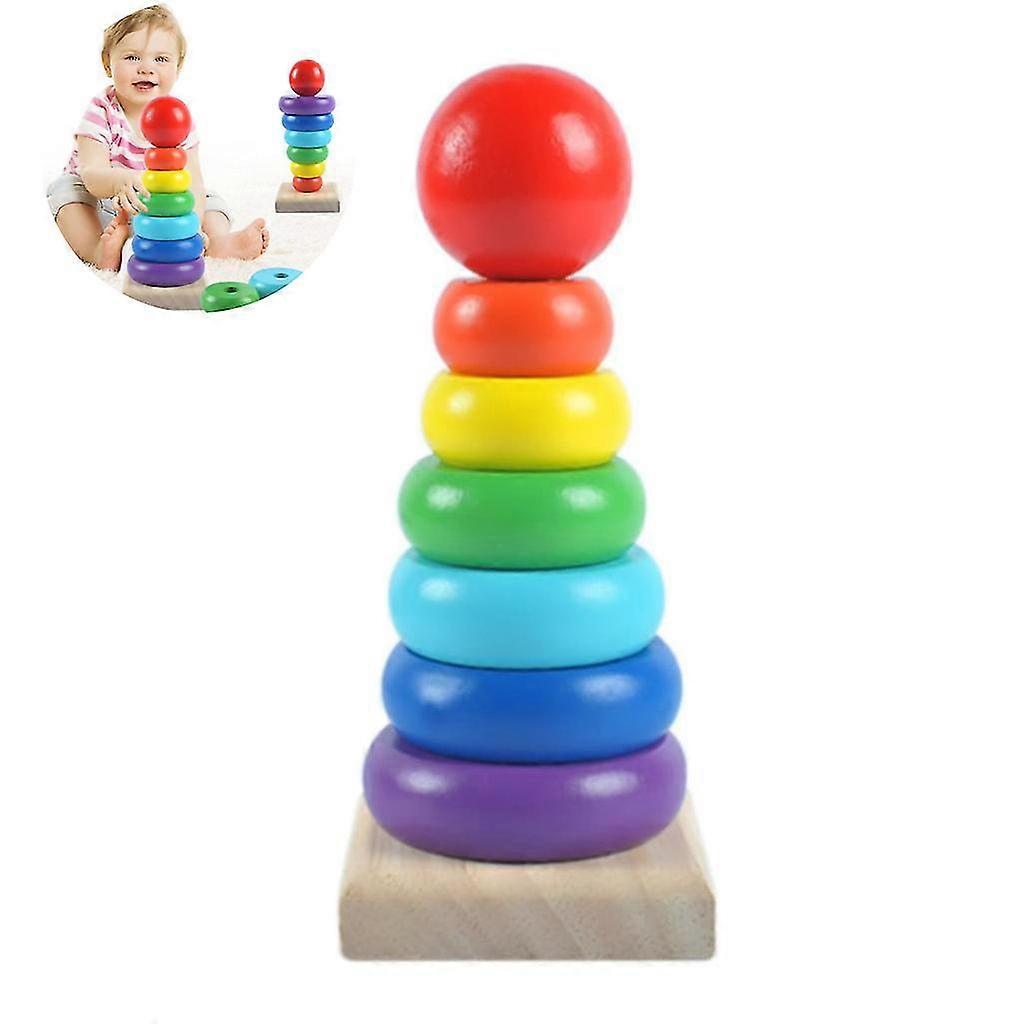Color Ring Pyramid Colorful Stacking Tower, For Sorting And Stacking