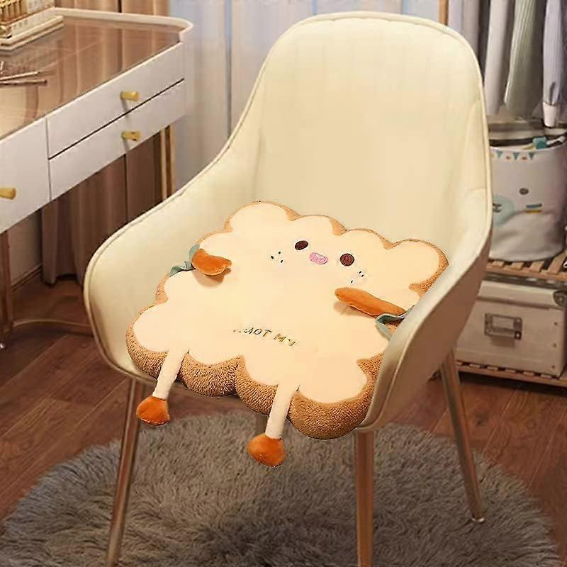 Toast Bread Pillow Cushion with Cute Emoji, Kawaii Plush Toy Funny Food Plush Cushion