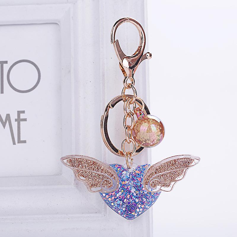 Hot - Selling Sequin Element Acrylic Angel Color Wing Key Chain Pendant