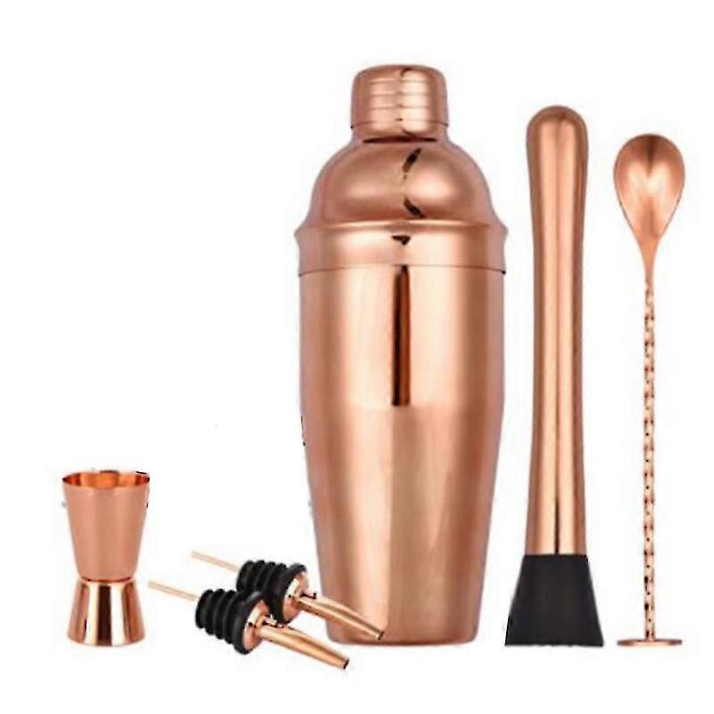New Cocktail Shaker Set Bartender Kit 6 Piece 25 Oz Martini Shaker Set With Measuring Jigger - Built-in Bartender Strainer