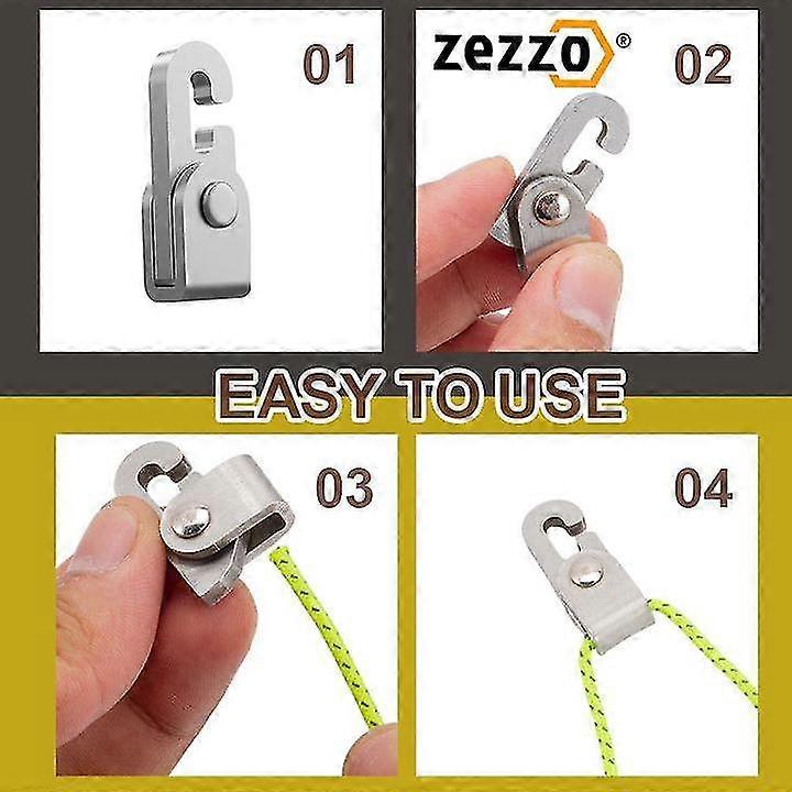 Automatic Lock Hook Self-locking Free Knot Easy Tighten Rope Kit For Camping Tent Accessories