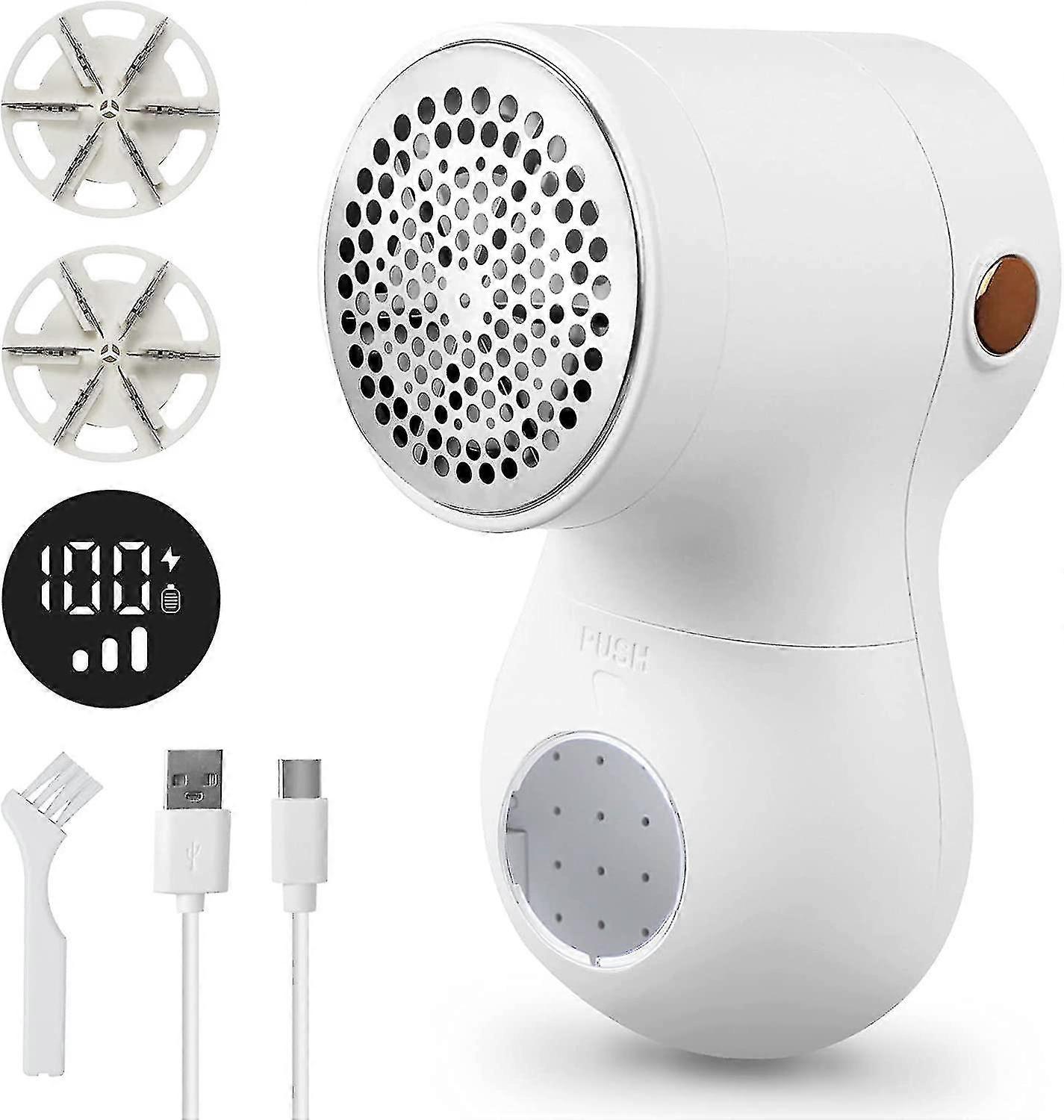 Portable Electric Fabric Shaver, Powerful Lint Bobble Remover With Extra Blade And Led Display, Quickly And Effectively Usb-c Rechargeable Clothes Sha