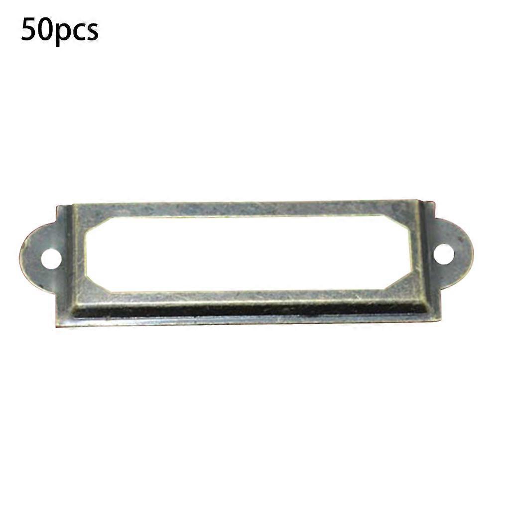 50x File Name Card Holder Drawer Cabinet Card Tag Label Holder Metal Frame