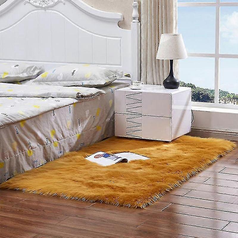 Rektangulär fluffig matta halkfri soffa sovrum lurvig golvmatta